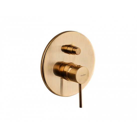 Εντοιχιζόμενες μπαταρίες μπάνιου - Μπαταρίες μπάνιου - Εντοιχιζόμενη Μπαταρία Ντούζ Δύο Ροών Με Ροζέτα Φ115 Modea Etna Minimal Χρυσή 00-08600/BG ΕΝΤΟΙΧΙΖΟΜΕΝΕΣ